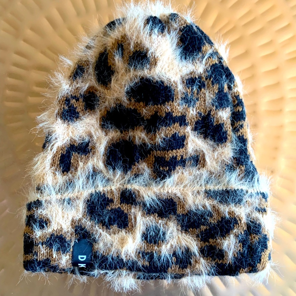 DKNY Leopard Print Beanie